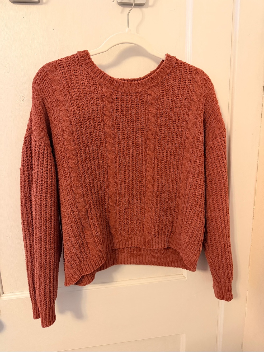 Moral Fiber Cable Knit Sweater in Rust